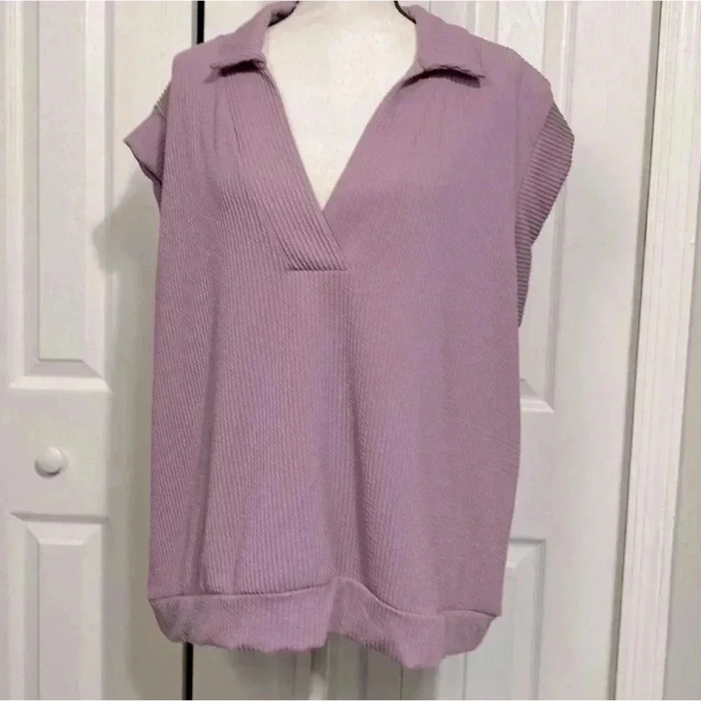 Forgotten Grace NWT dusty purple casual soft top shirt size 3X